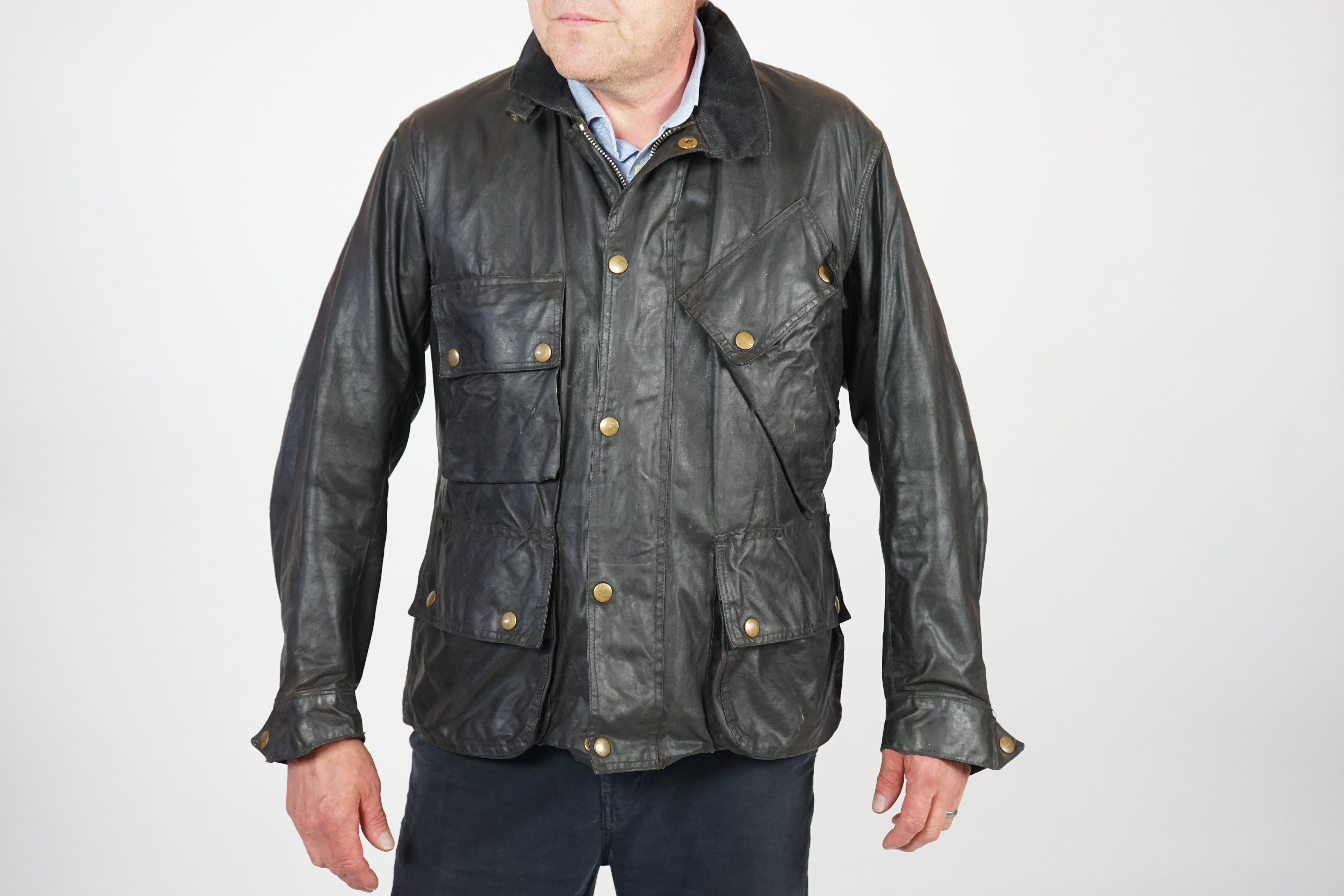 A vintage Barbour waxed motorcycle jacket